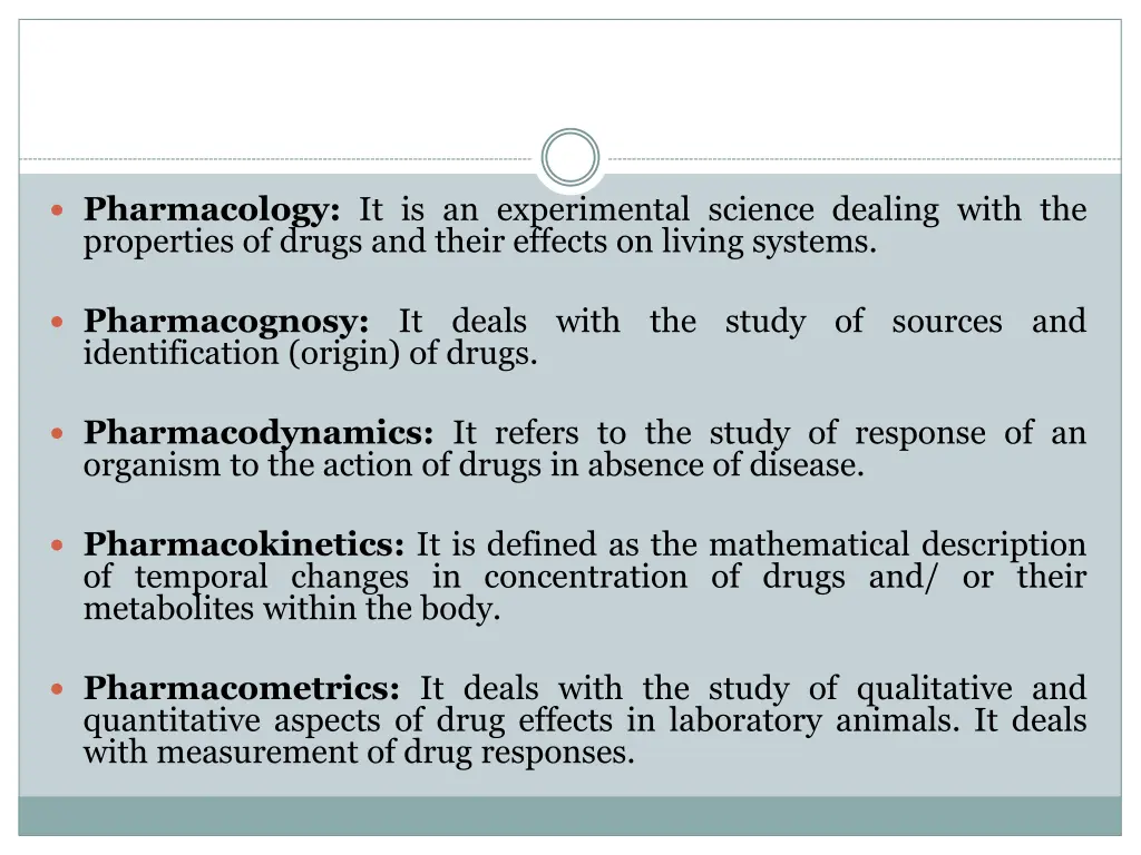 pharmacology it is an experimental science