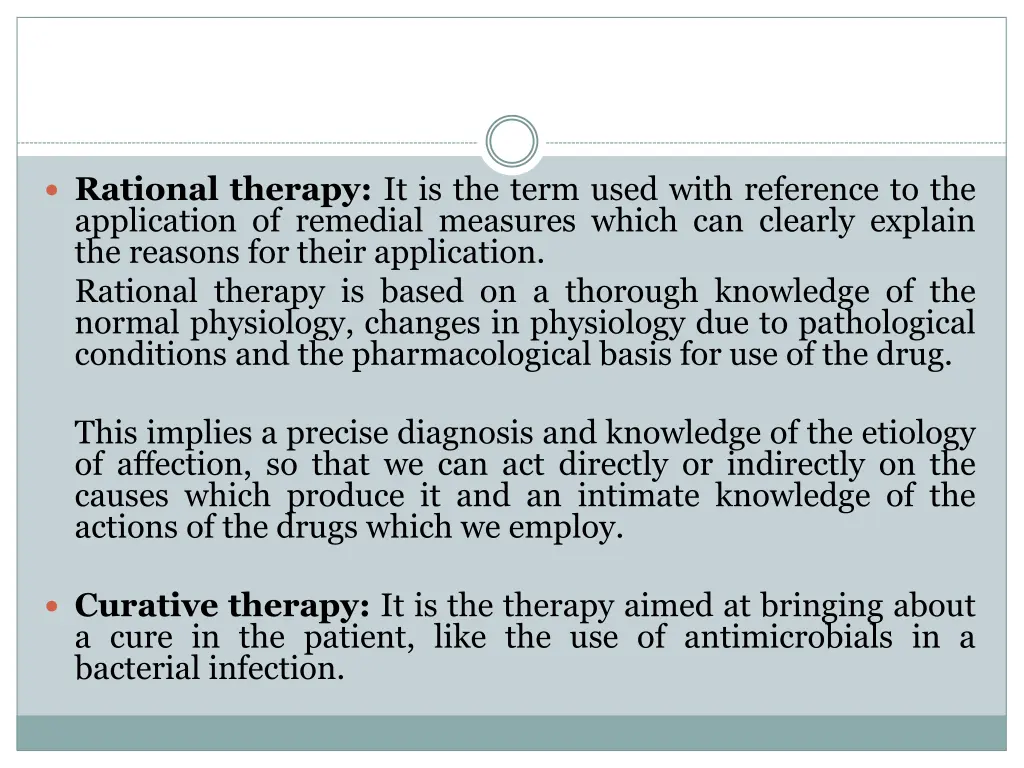 rational therapy it is the term used with