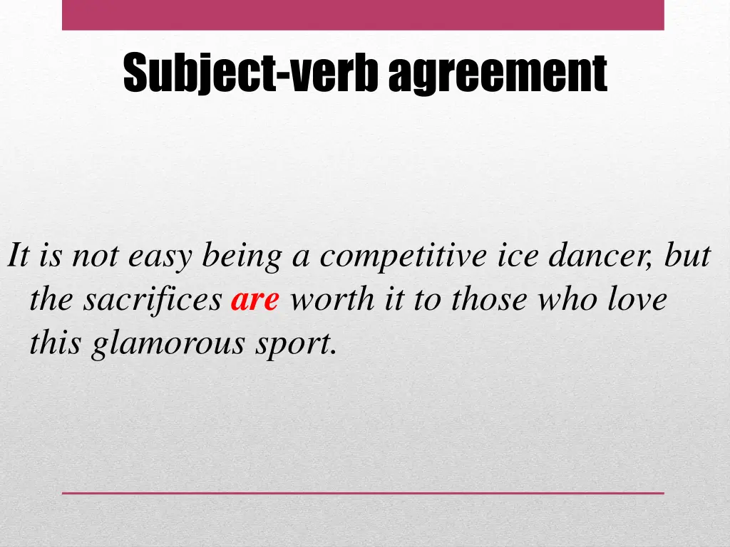 subject verb agreement 1