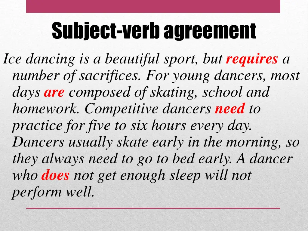 subject verb agreement ice dancing is a beautiful