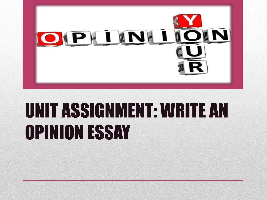 unit assignment write an opinion essay