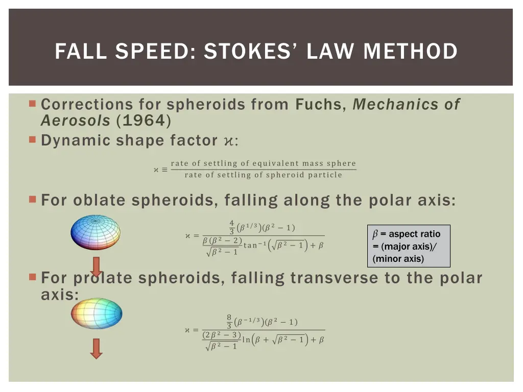 fall speed stokes law method