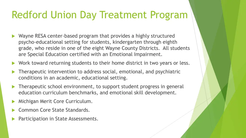 redford union day treatment program