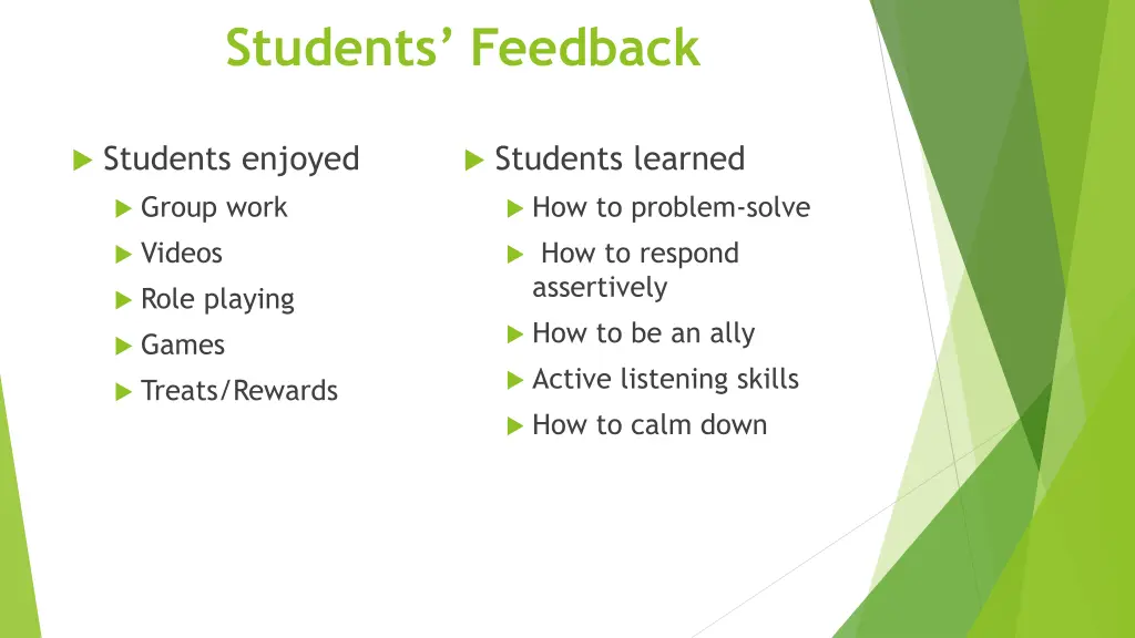 students feedback