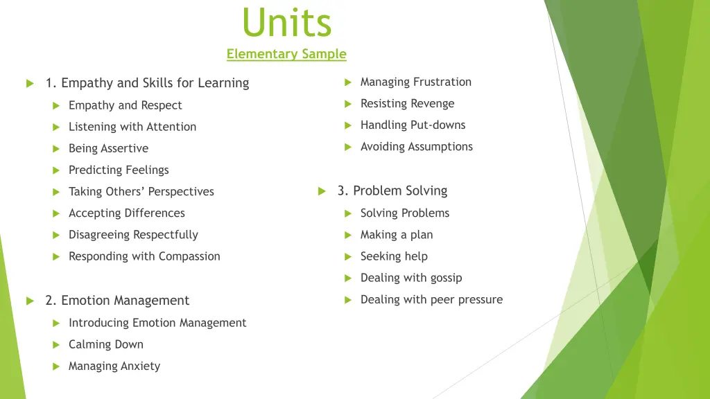 units elementary sample