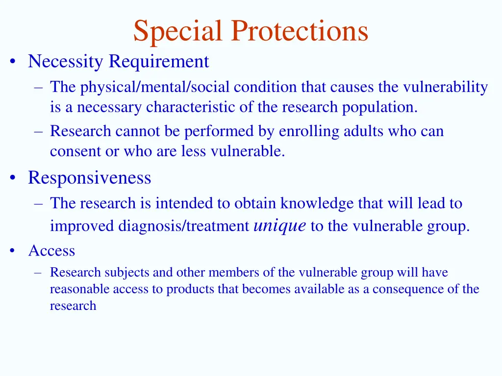 special protections