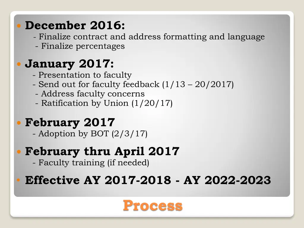 december 2016 finalize contract and address