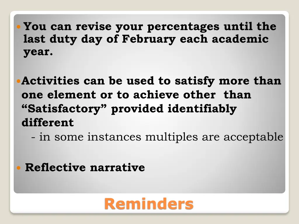 you can revise your percentages until the last