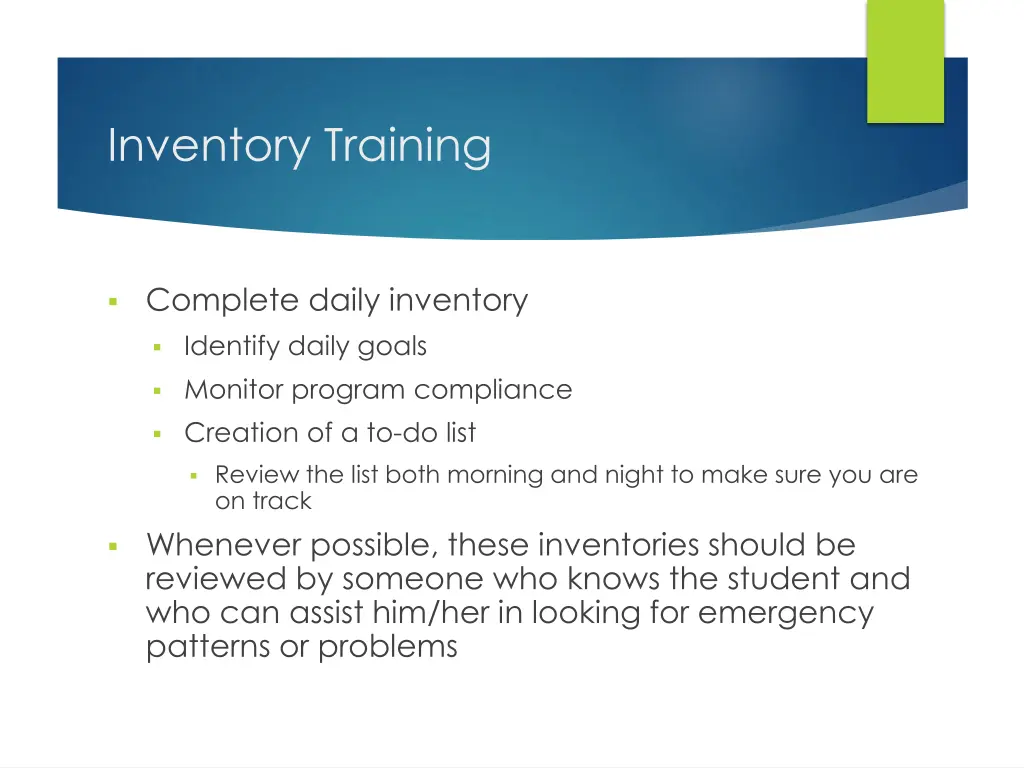 inventory training