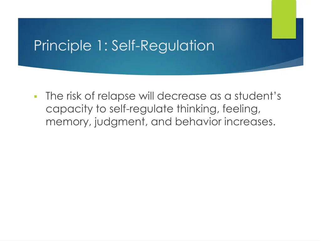 principle 1 self regulation