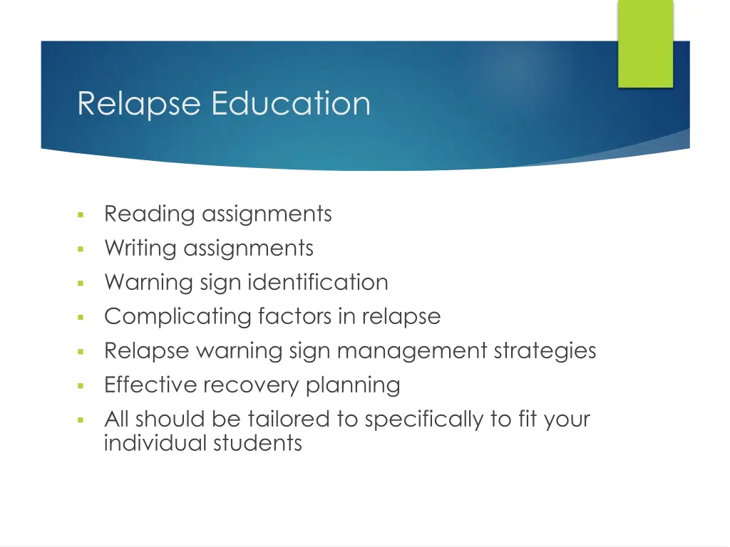 relapse education