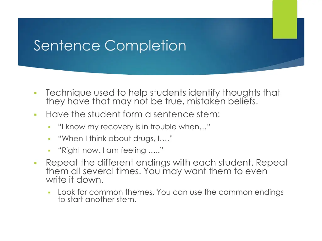 sentence completion