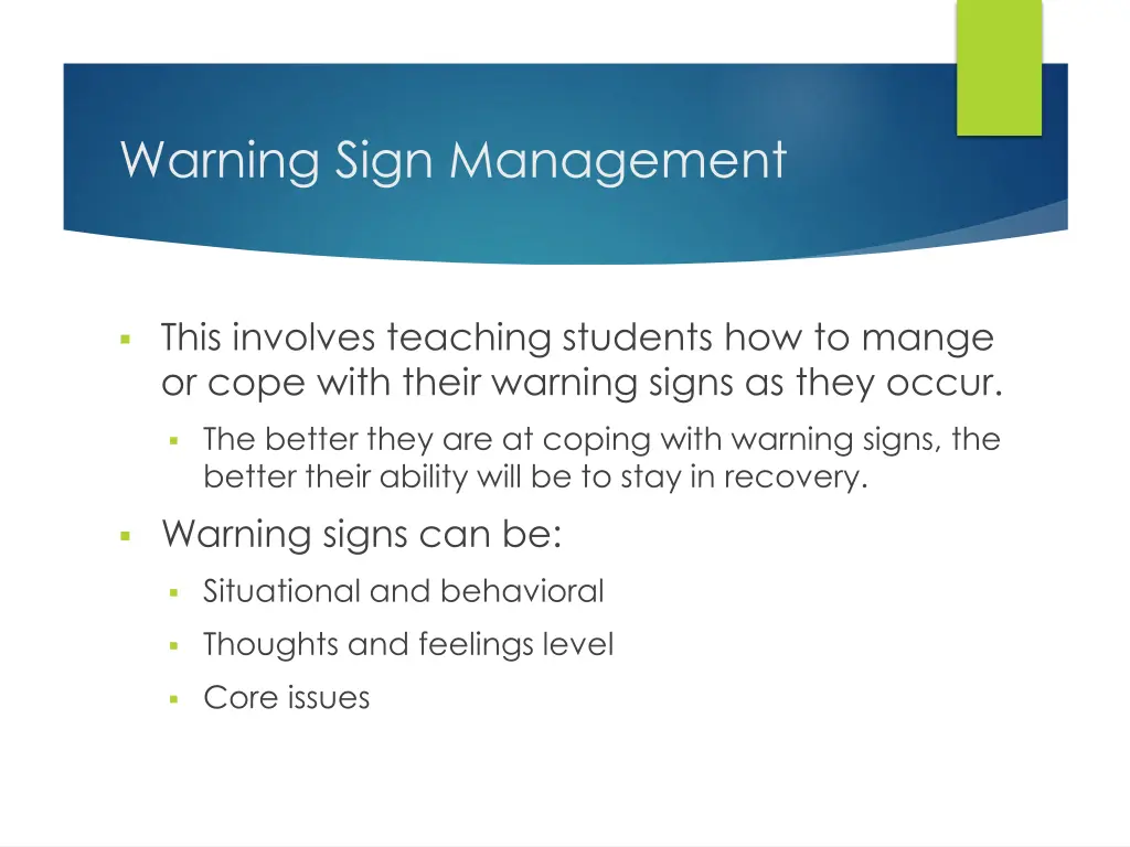 warning sign management