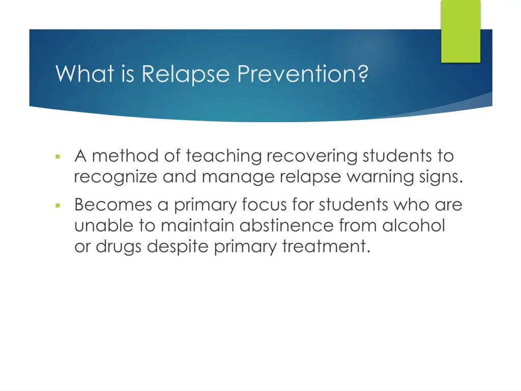 what is relapse prevention