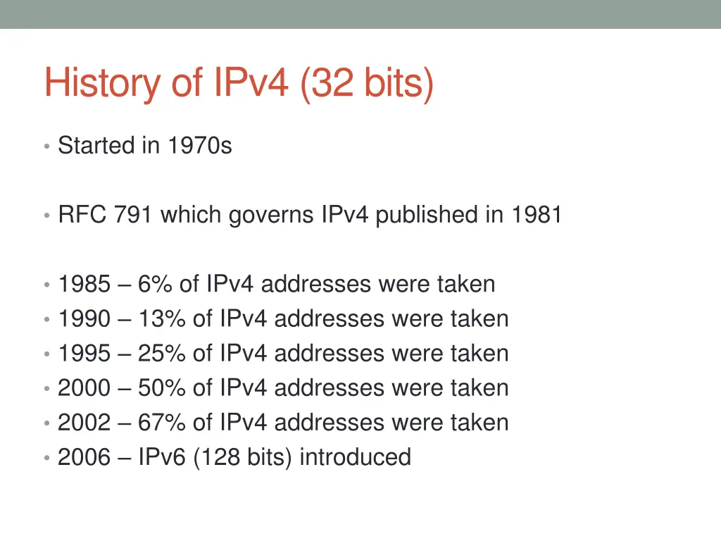 history of ipv4 32 bits