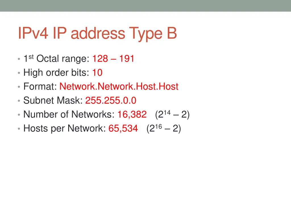 ipv4 ip address type b