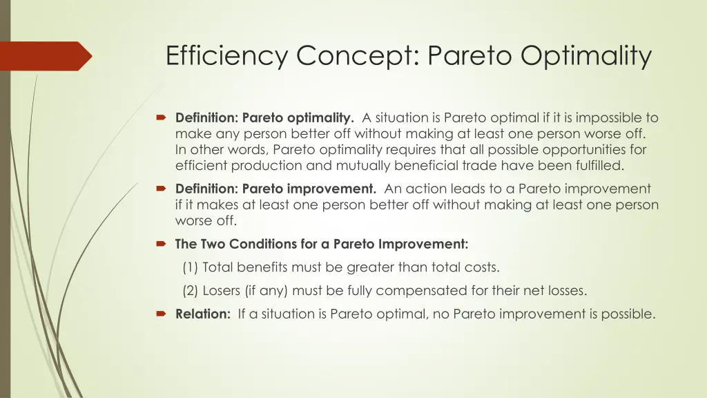 efficiency concept pareto optimality