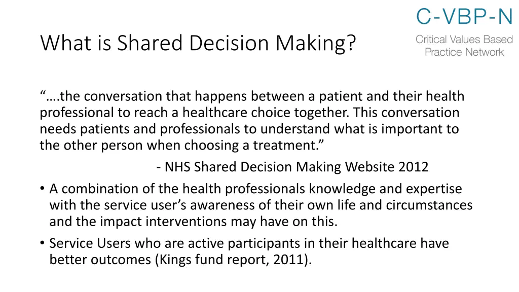 what is shared decision making