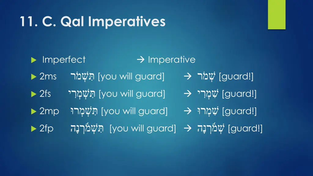 11 c qal imperatives 1