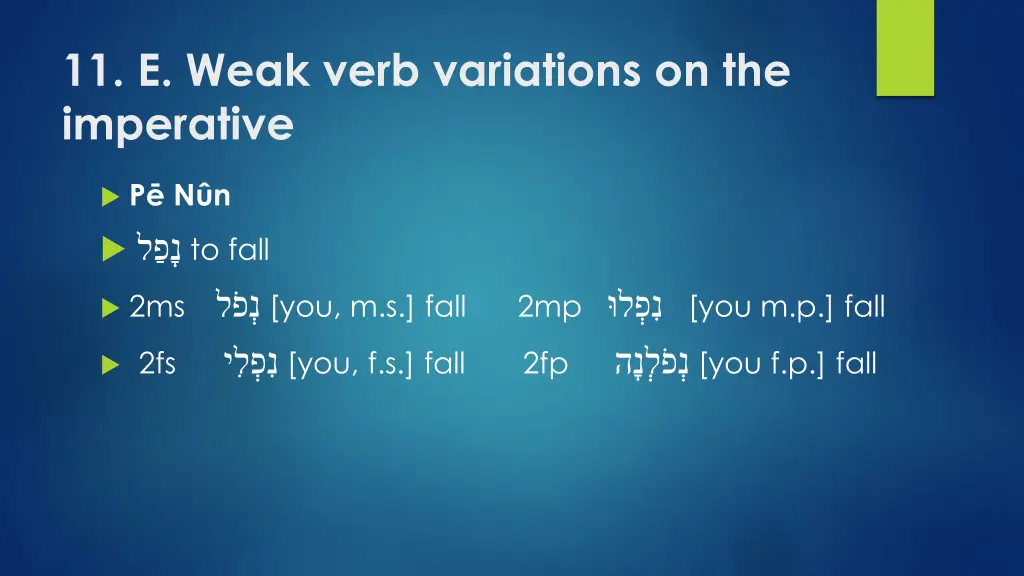 11 e weak verb variations on the imperative 2