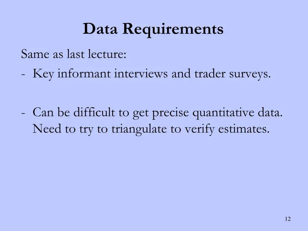 data requirements