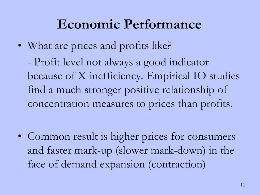 economic performance