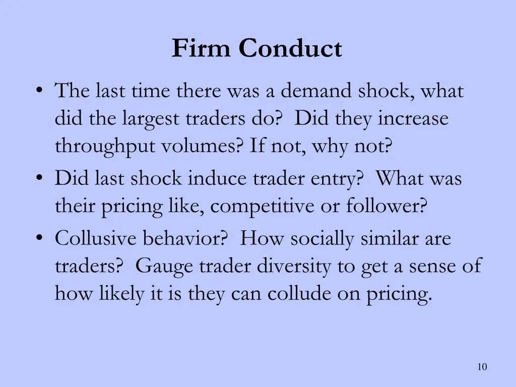 firm conduct