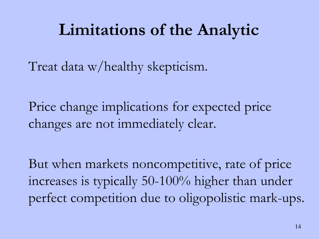 limitations of the analytic