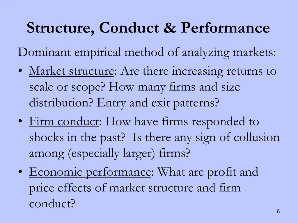 structure conduct performance