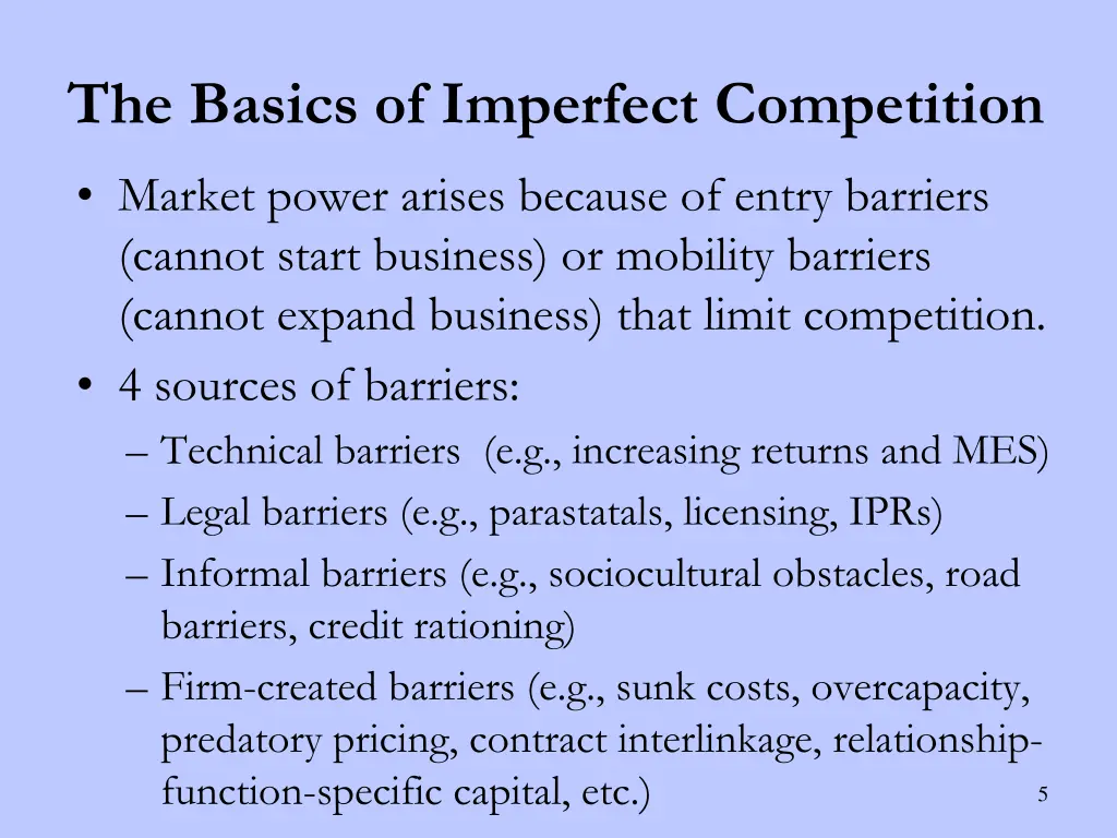 the basics of imperfect competition 1