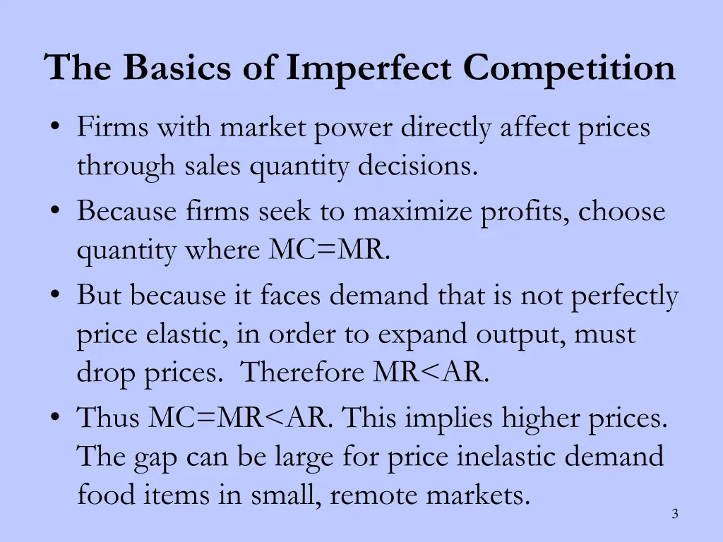 the basics of imperfect competition