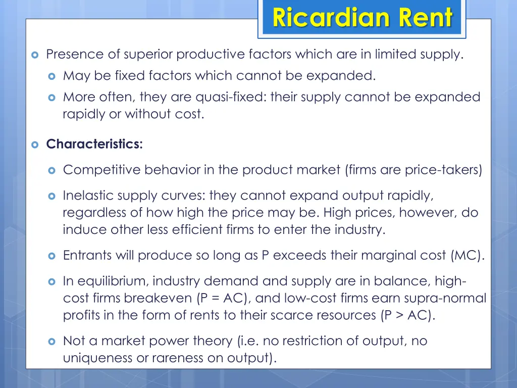 ricardian rent