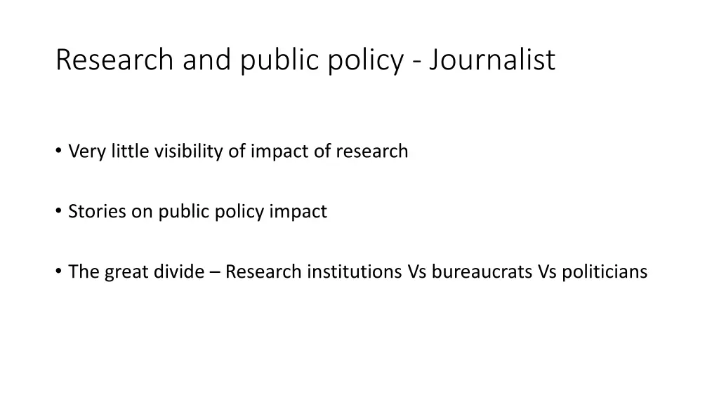 research and public policy journalist