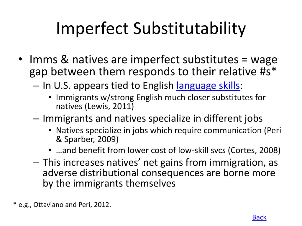 imperfect substitutability