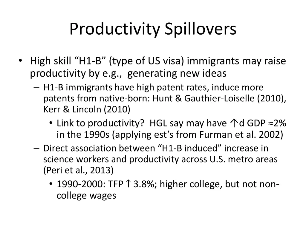 productivity spillovers