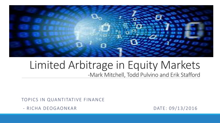 limited arbitrage in equity markets mark mitchell