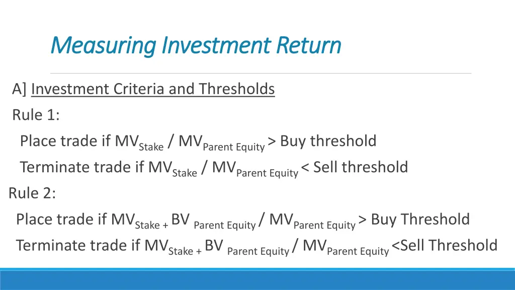 measuring investment return measuring investment