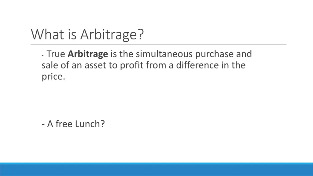 what is arbitrage