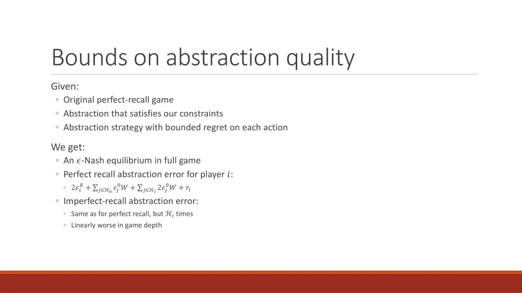 bounds on abstraction quality