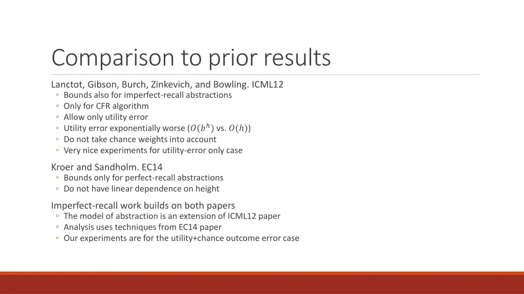 comparison to prior results