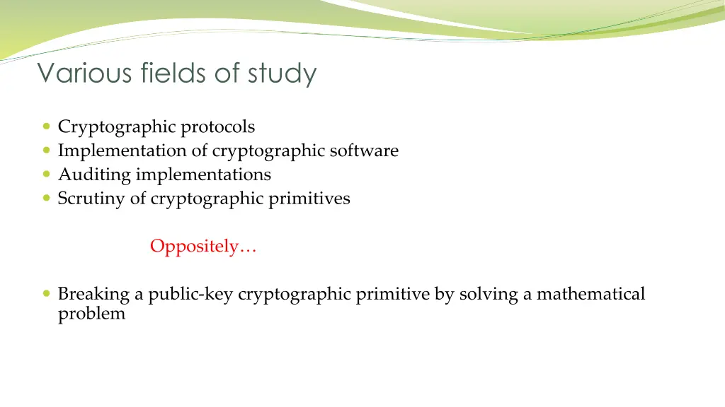 various fields of study