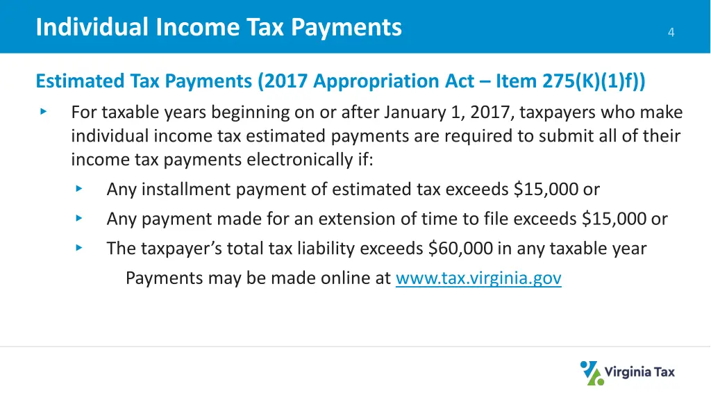 individual income tax payments