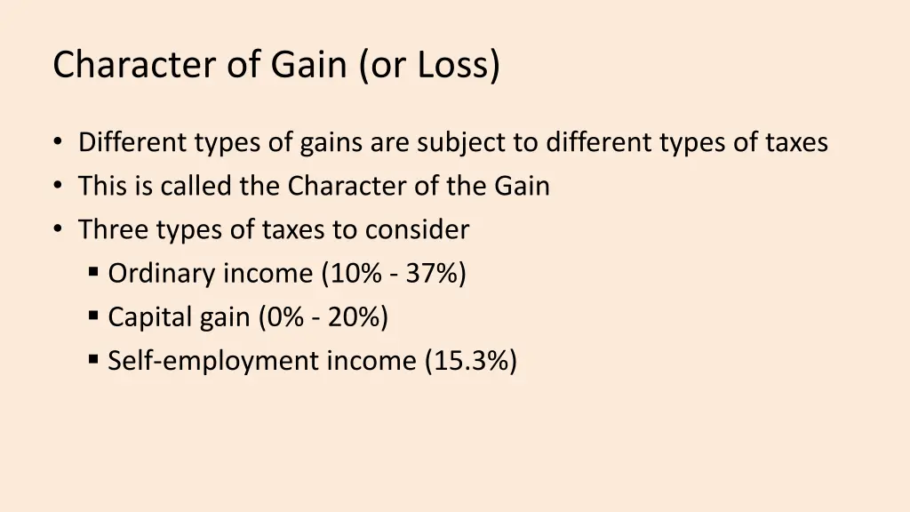 character of gain or loss