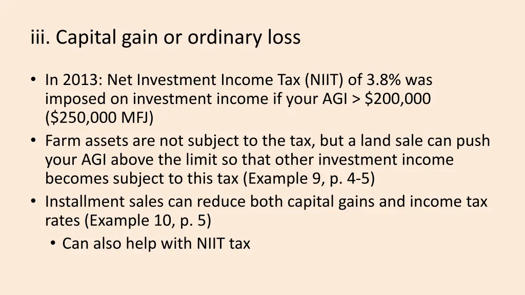 iii capital gain or ordinary loss 1