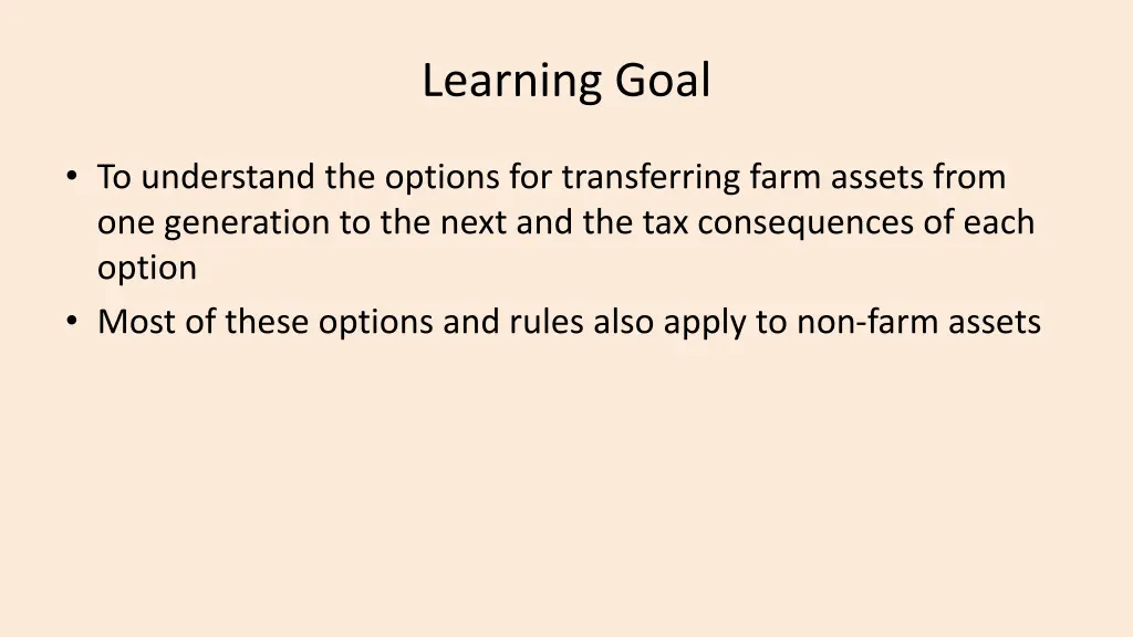 learning goal