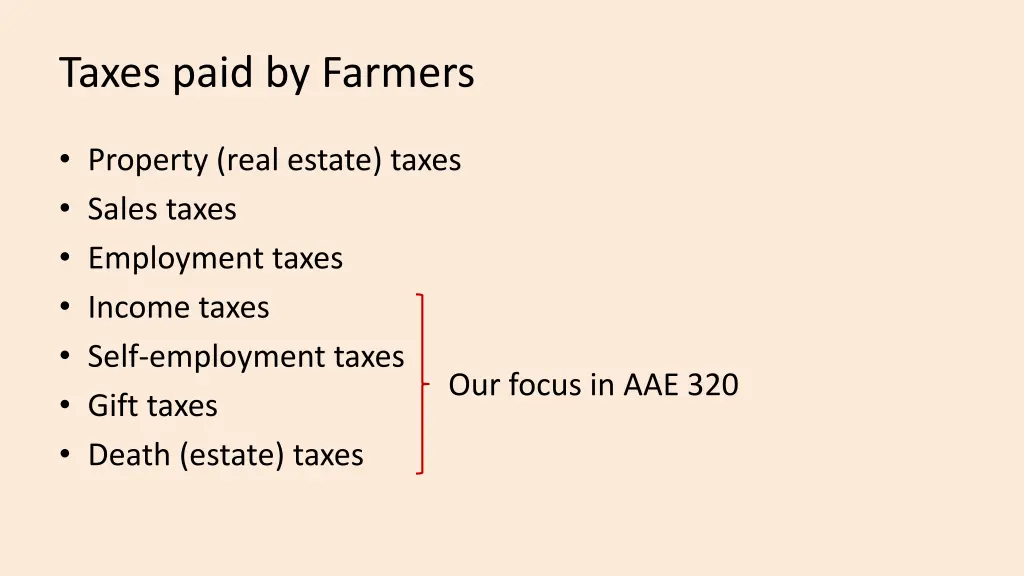 taxes paid by farmers