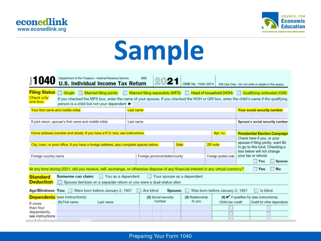 preparing your form 1040 1