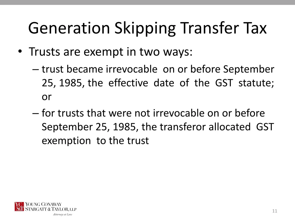 generation skipping transfer tax trusts