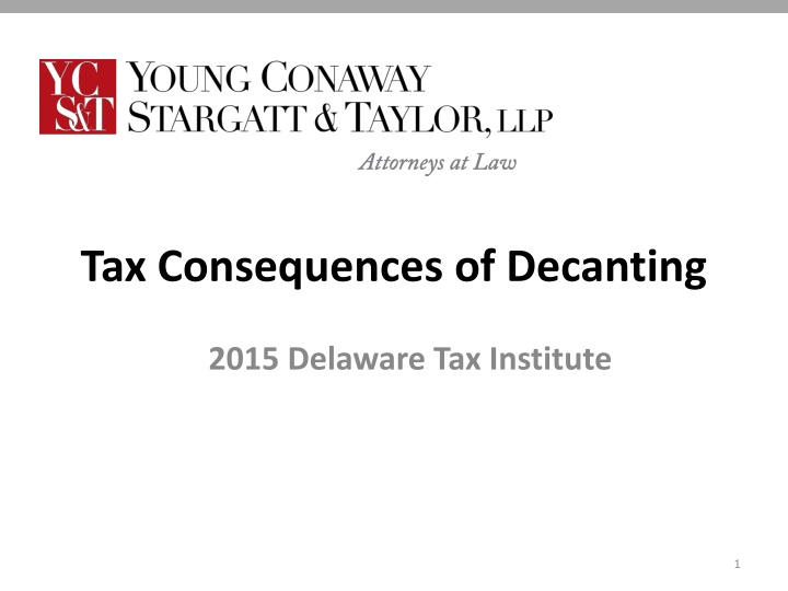 tax consequences of decanting