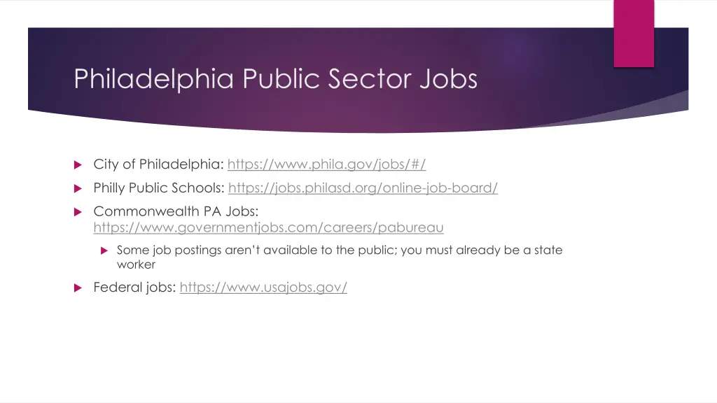 philadelphia public sector jobs